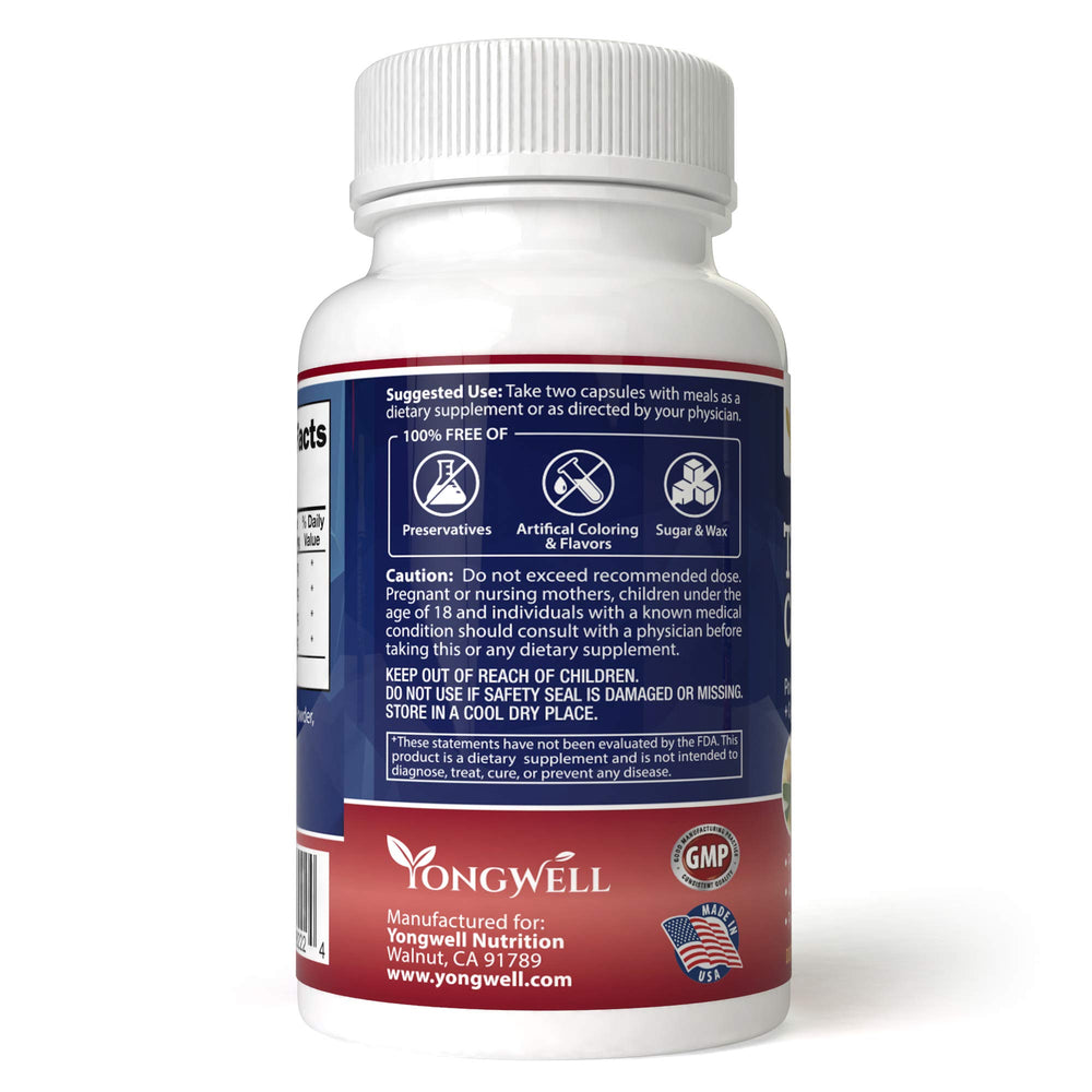 YongWell Total Cholesterol Complex capsules closeup for easy dosing.