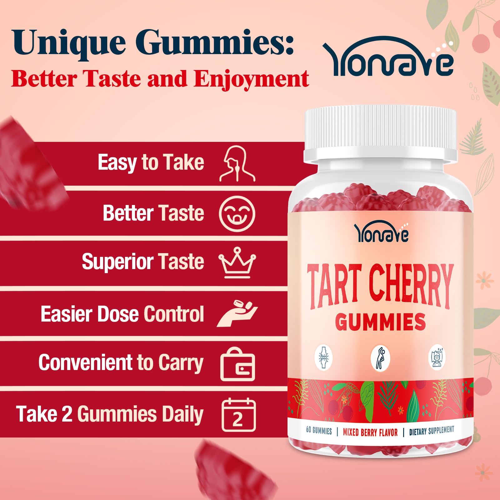 Pouring gummies from bottle to capture easy daily habit and portability.