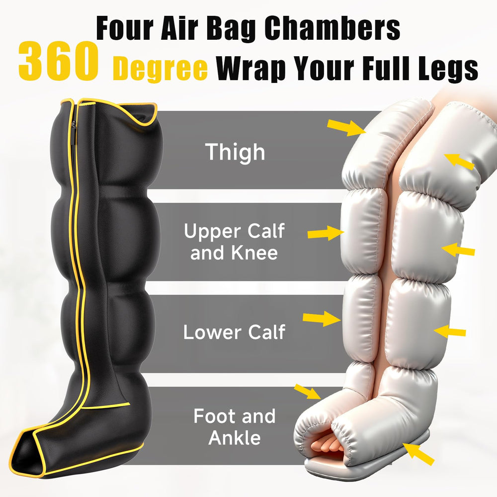 Yopast air compression leg massager quiet pump enables peaceful sessions at home
