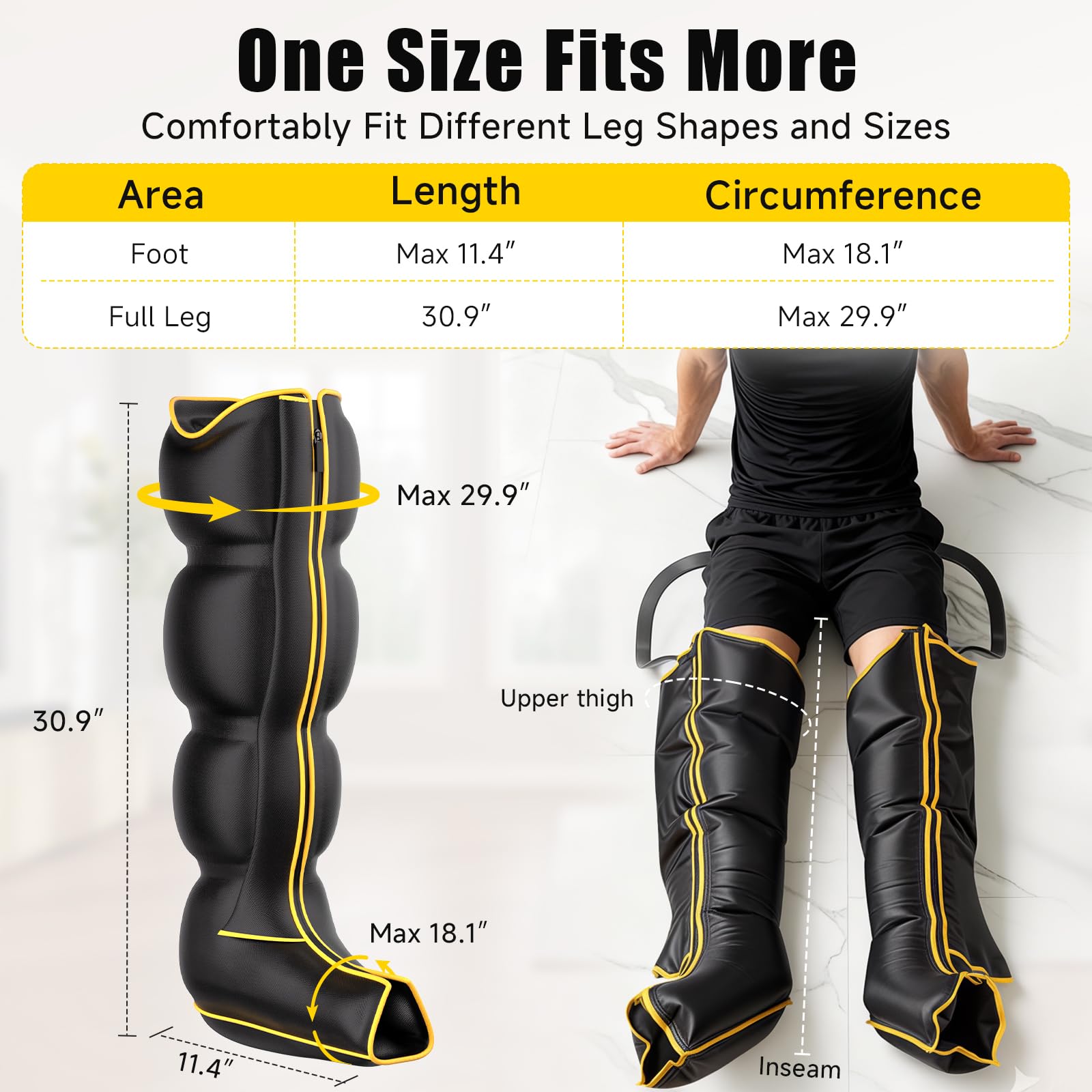 Yopast air compression leg massager thigh focus promotes upper leg relaxation and recovery