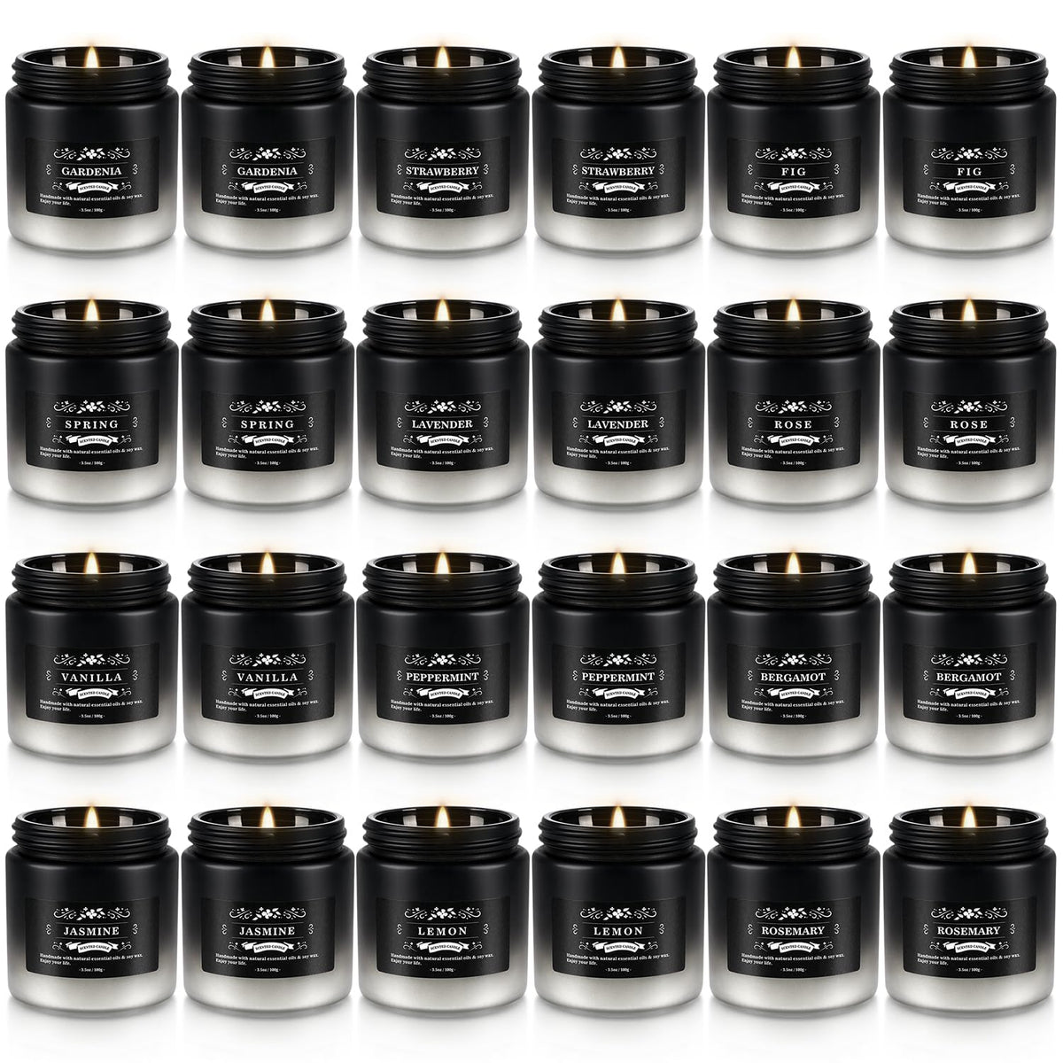YOROXRG 24-pack candles with varied fragrances for versatile home ambiance.