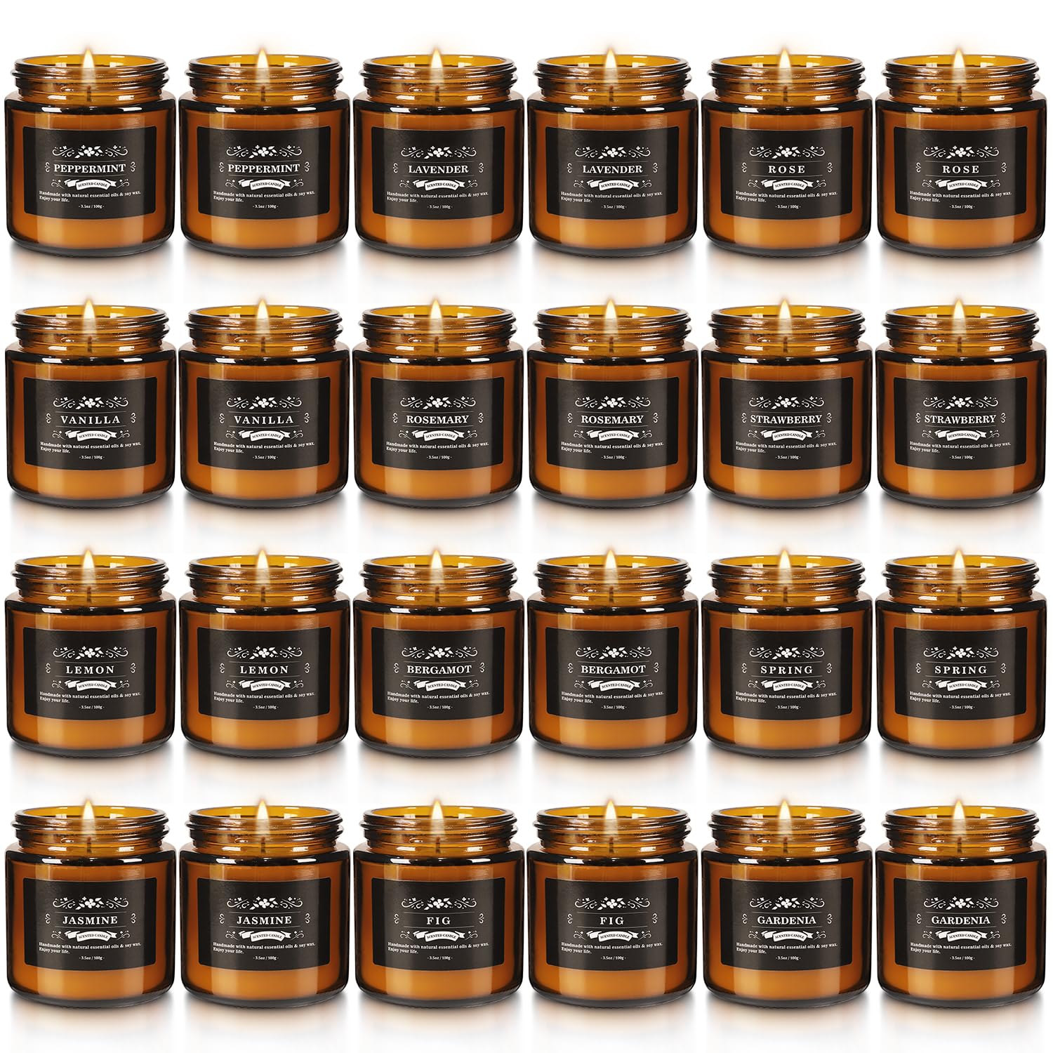 YOROXRG 24pc scented candles kit with assorted fragrances for versatile home ambience.