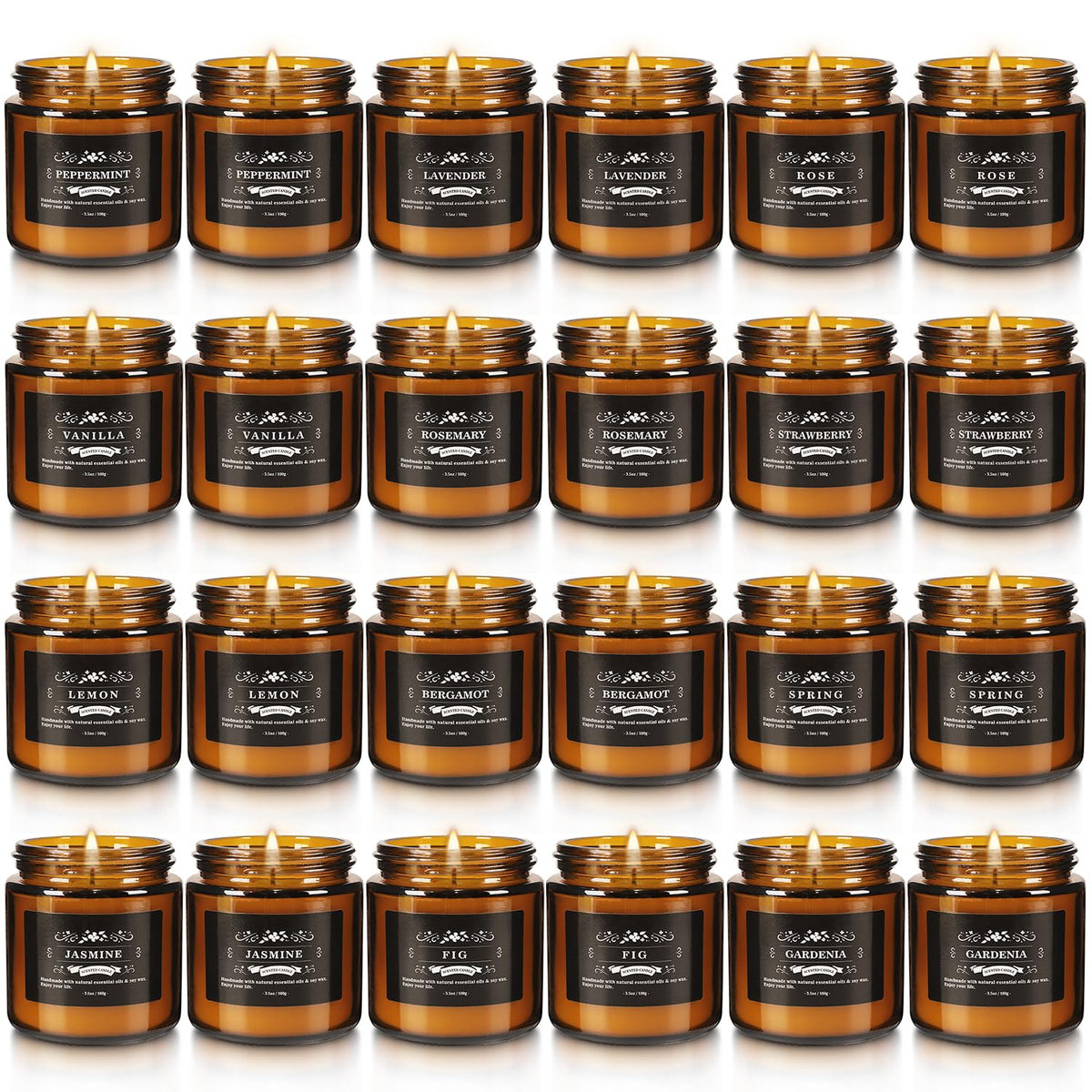 YOROXRG 24pc scented candles kit with assorted fragrances for versatile home ambience.