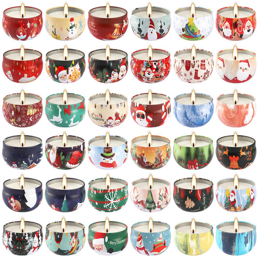 YOROXRG 36-pack Christmas candles gift set enhances cozy home ambiance.
