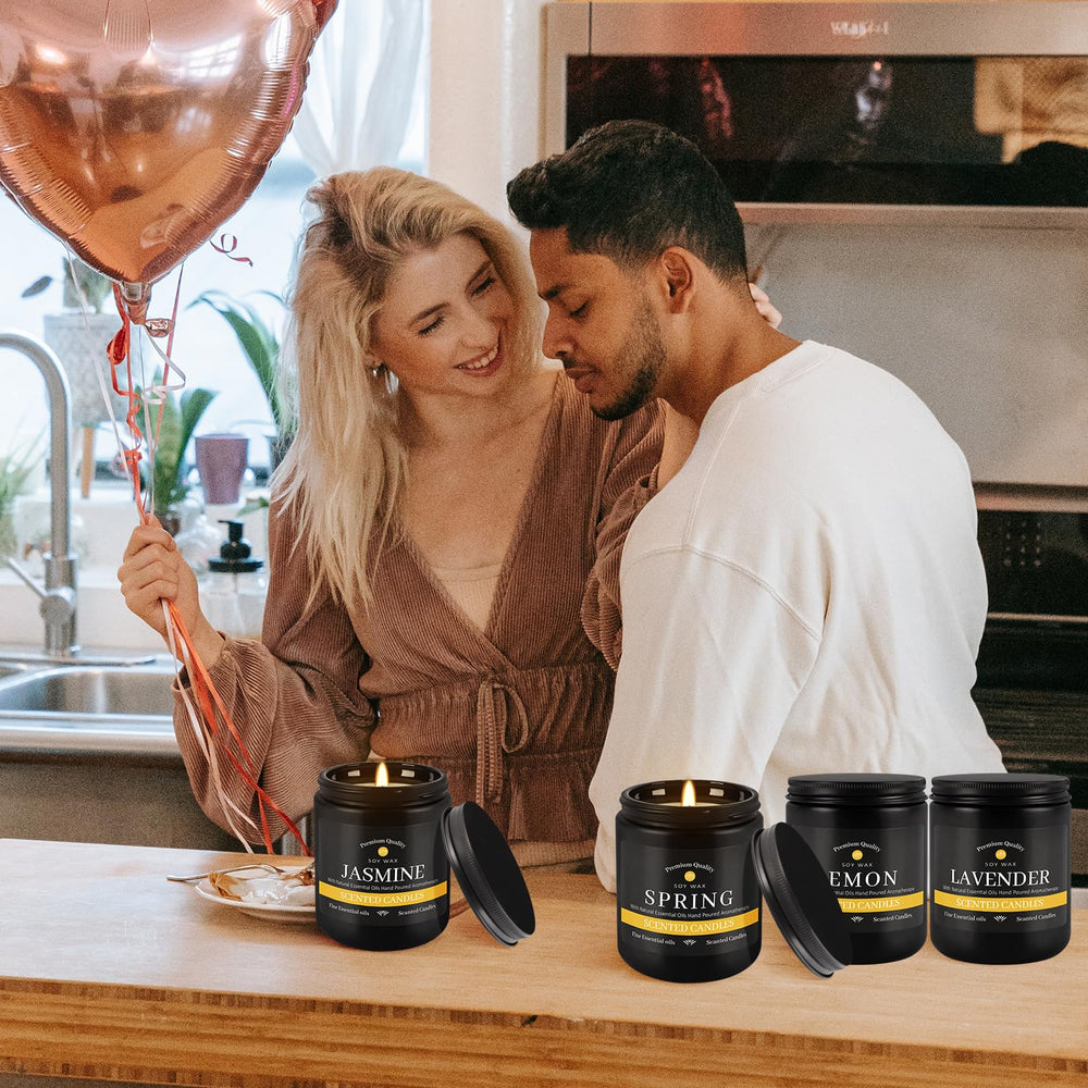 YOROXRG 9Pack Candles bergamot citrus aroma energizes spaces for focused tasks.
