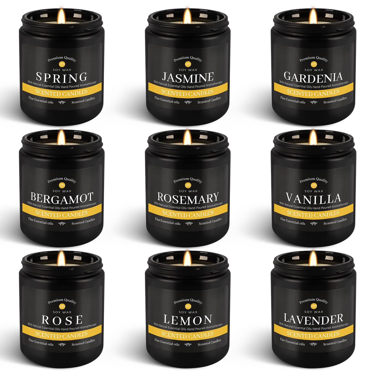 YOROXRG 9Pack Candles mint aroma enhances fresh ambiance for daily relaxation.