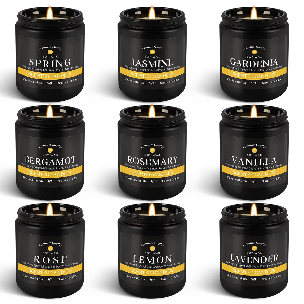 YOROXRG 9Pack Candles mint aroma enhances fresh ambiance for daily relaxation.