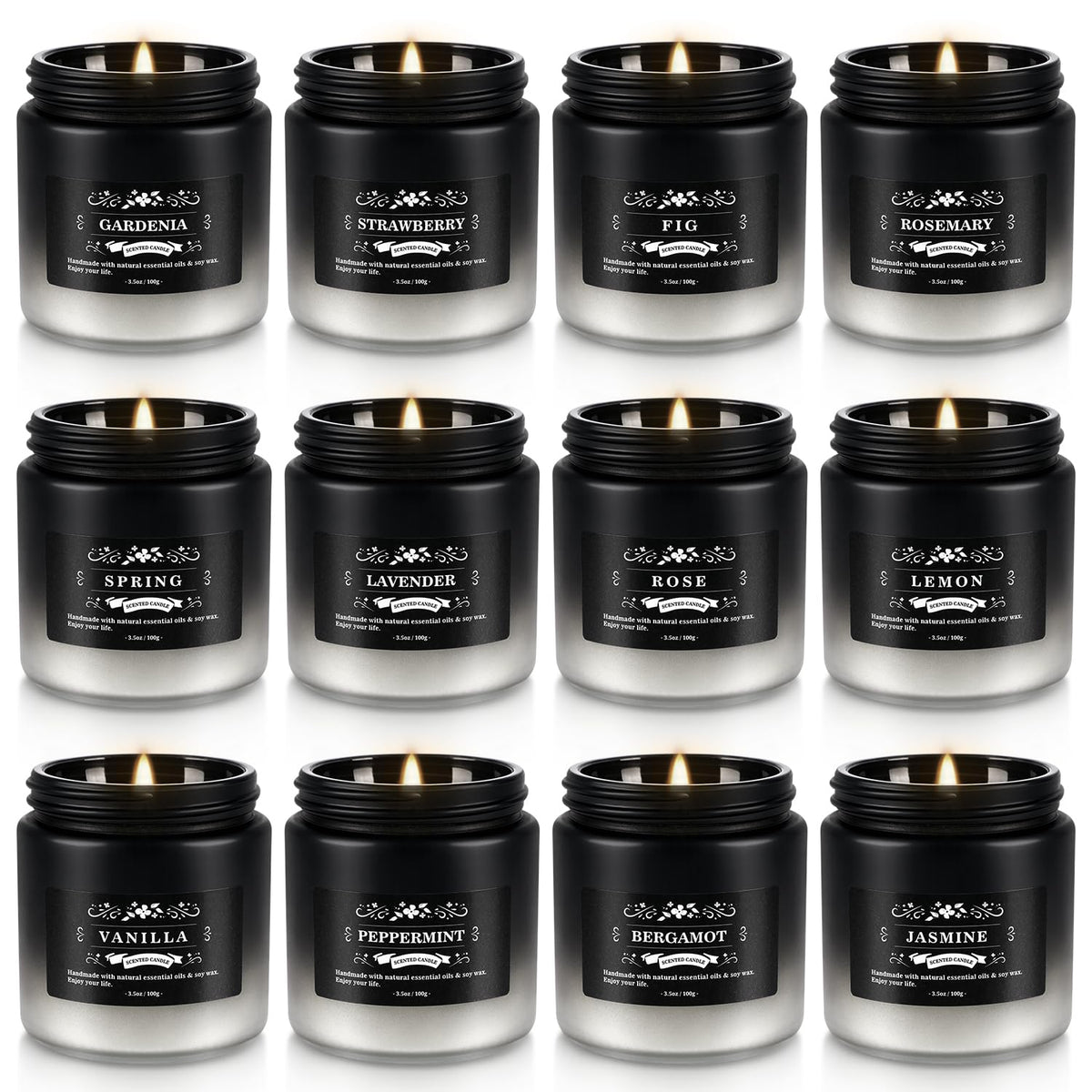 YOROXRG Scented Candles 12-pack gradient packaging creates cozy home ambience.