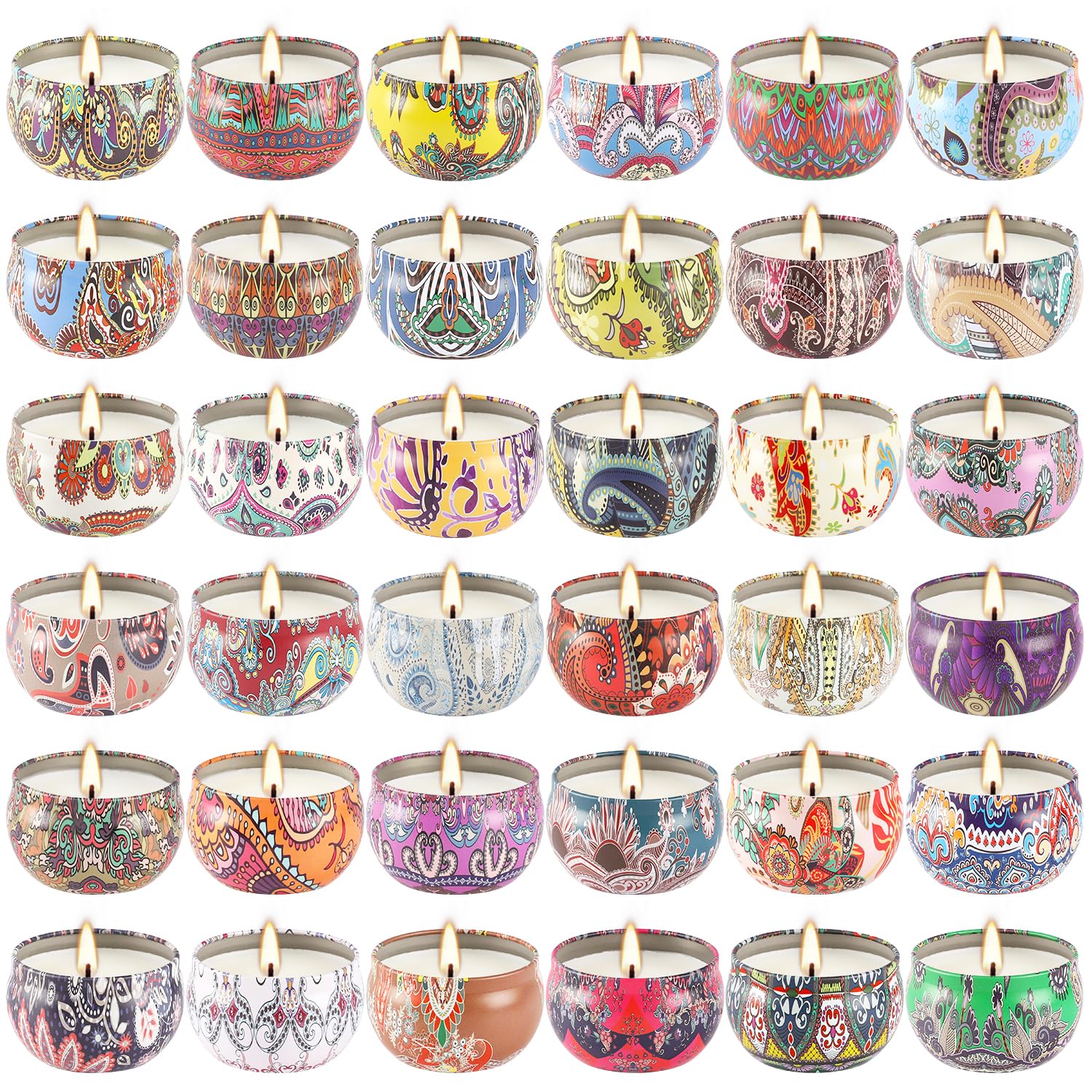 YOROXRG 36-pack gift set candles group shot for cozy home ambience.