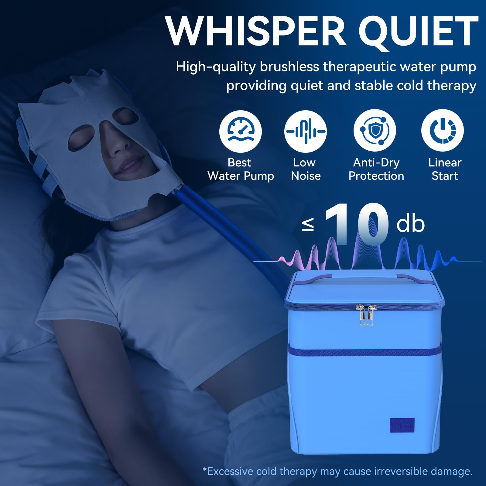 YOTLAN Migraine Relief Cap operates with a whisper-quiet pump for calm use.