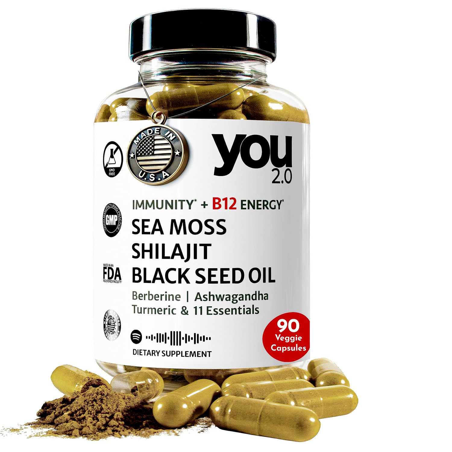 YOU 2.0 Powerhouse Sea Moss Capsules for daily energy and immune balance