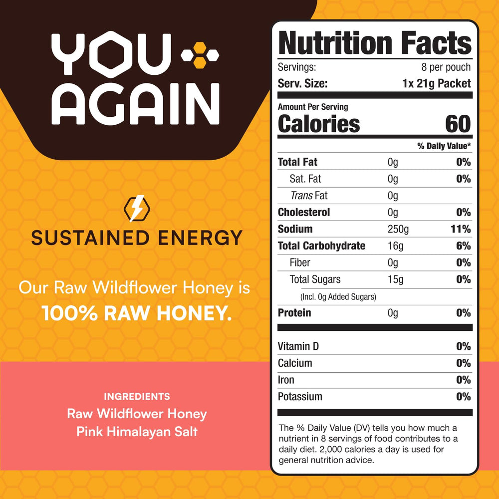 You Again creamed honey texture enhances smooth, easy-to-digest energy during workouts.