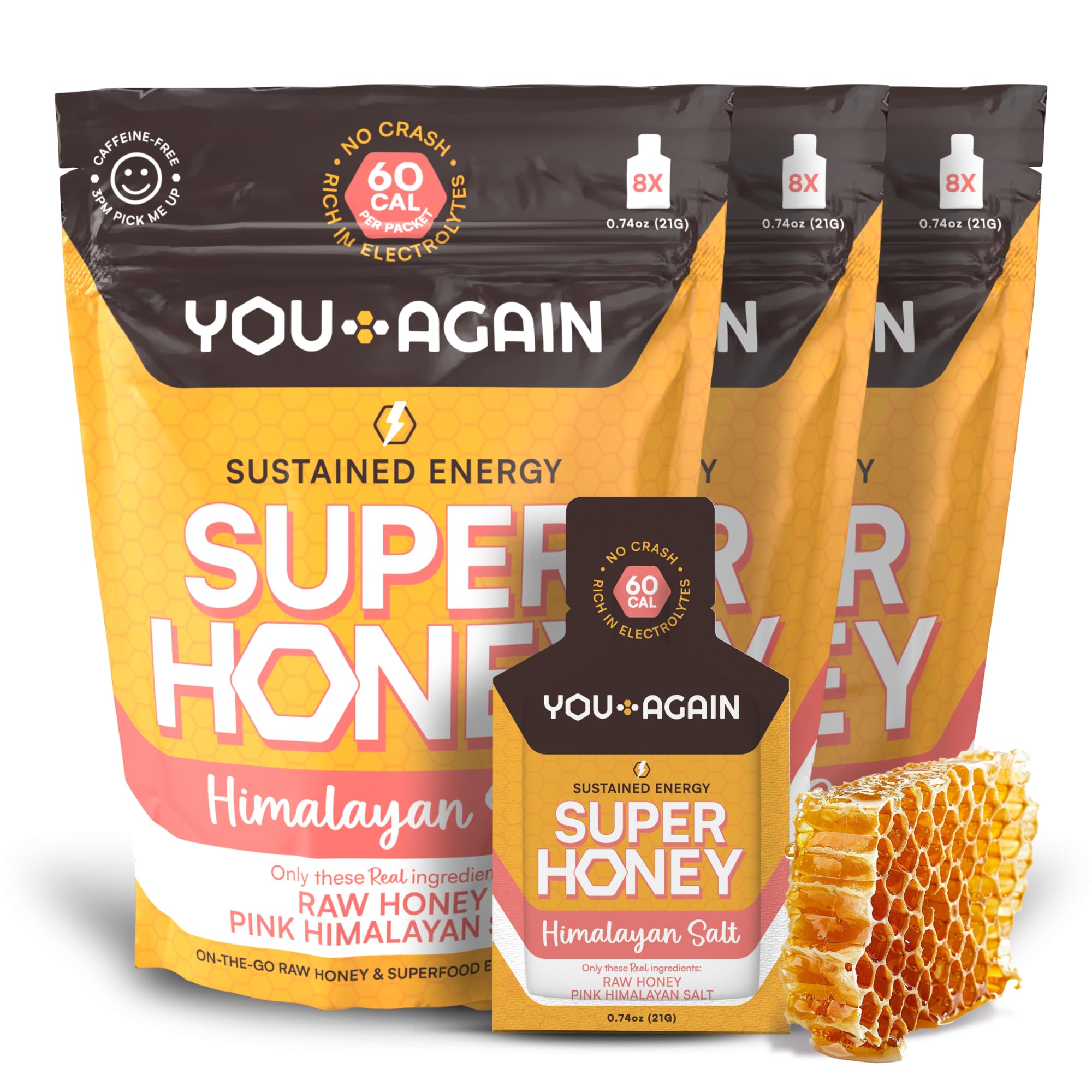 You Again Super Honey Clean Energy Gel pack ready for long runs and electrolyte support.