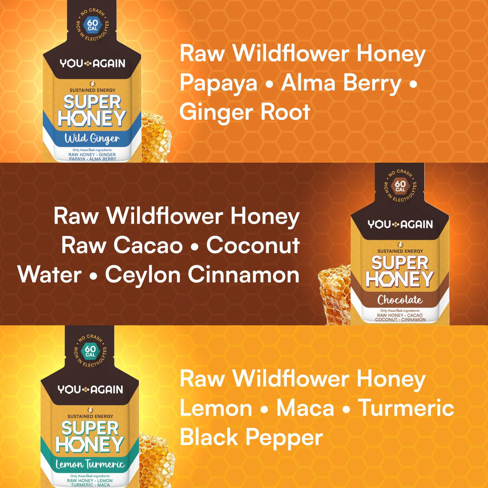 You Again Super Honey packets in a purse pocket show portable energy for busy days