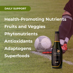 Youngevity Jule of the Orient bottle on kitchen counter supports your daily wellness routine