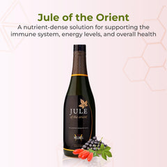 Youngevity Jule of the Orient ingredients close-up with berries and greens