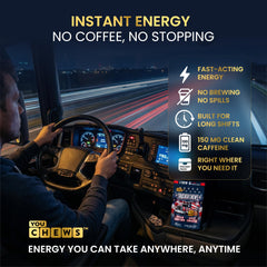 YouChews Trucker Chews in-cab storage showing ready energy for long drives