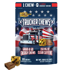 YouChews Trucker Chews packaging front highlighting grab-and-go energy bites