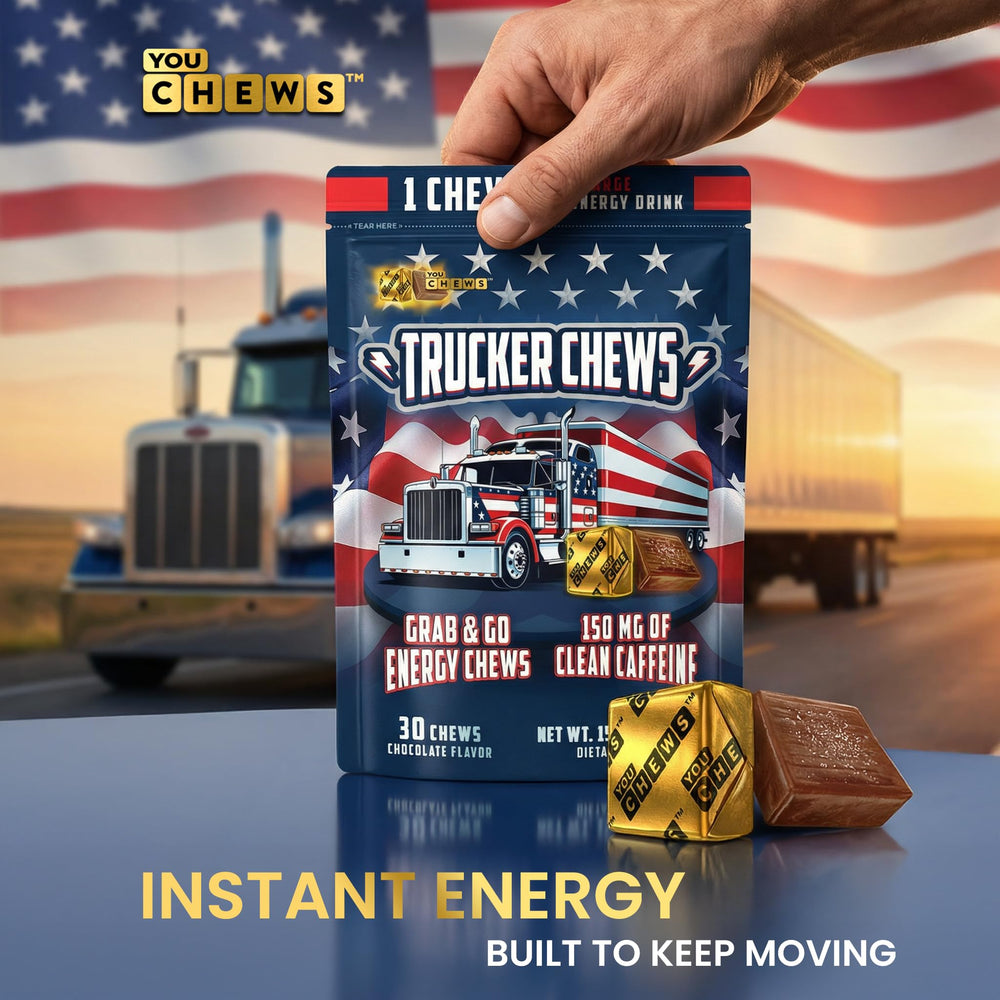 YouChews Trucker Chews texture close-up reveals chewy energy bites