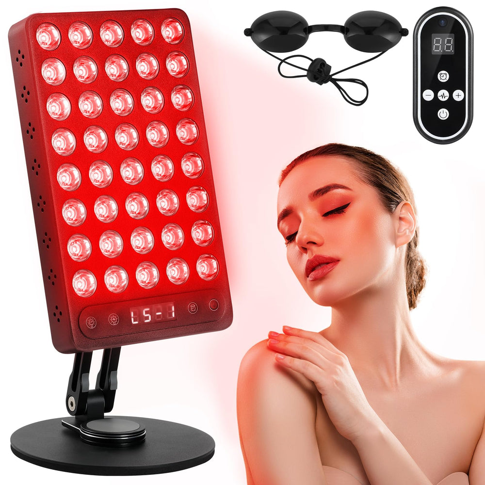 Youjoitim red light therapy panel front view with 40 LEDs for skin rejuvenation.