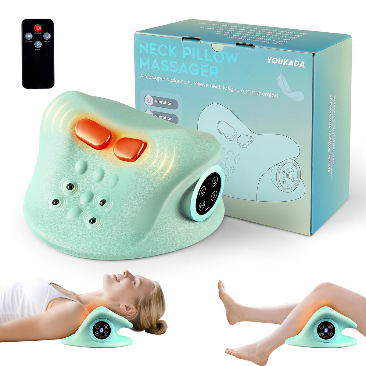 YOUKADA neck massager with 3-in-1 modes for targeted neck relief at home