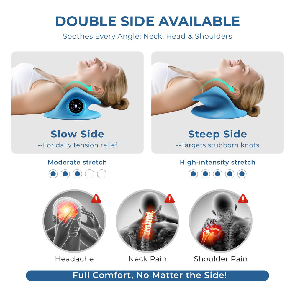 YOUKADA heat therapy mode highlights soothing warmth for muscle relaxation during breaks.