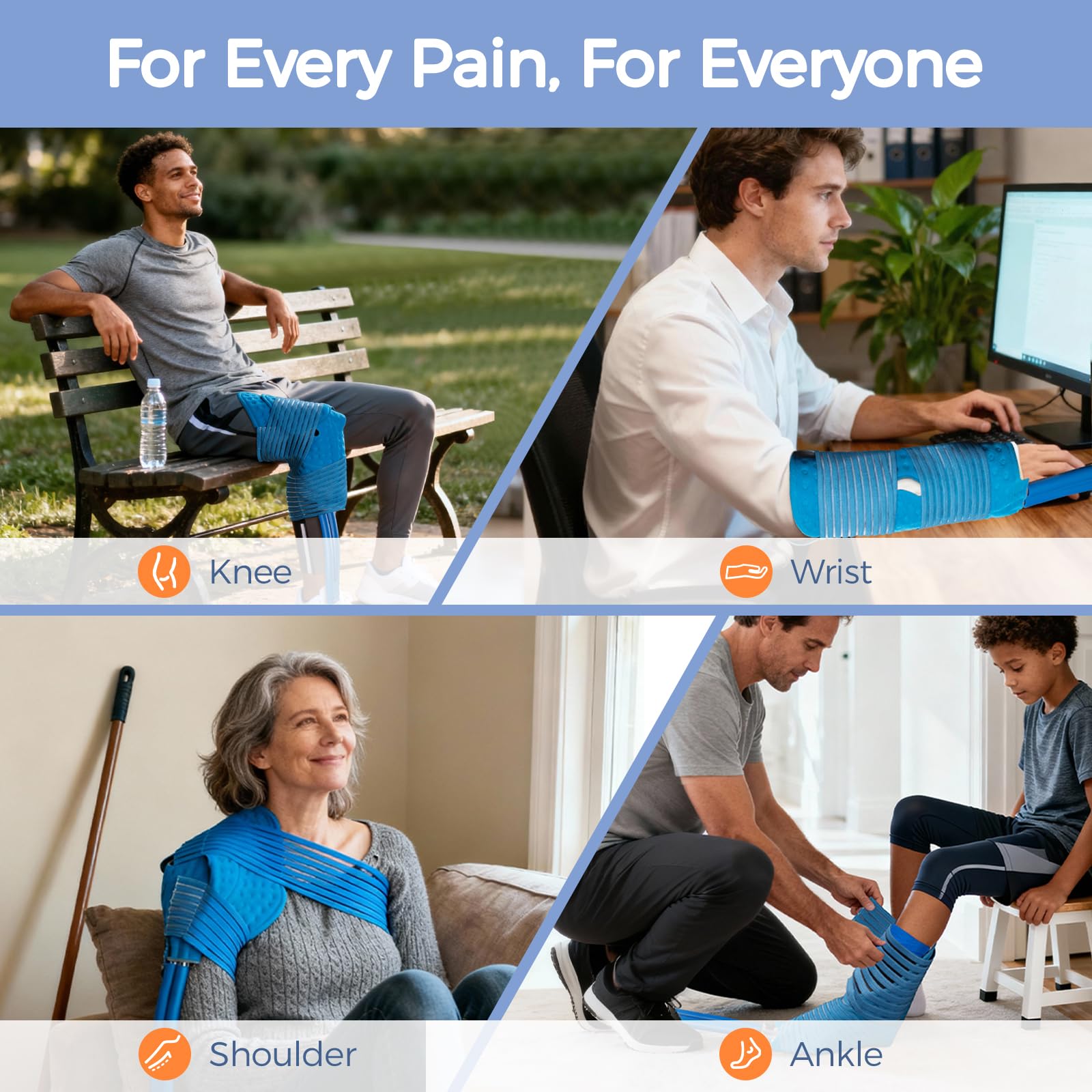YOUKADA large therapy pad provides broad contact for effective cold therapy.