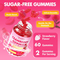 Youlikee cranberry gummies third-party tested seal visible on bottle label.