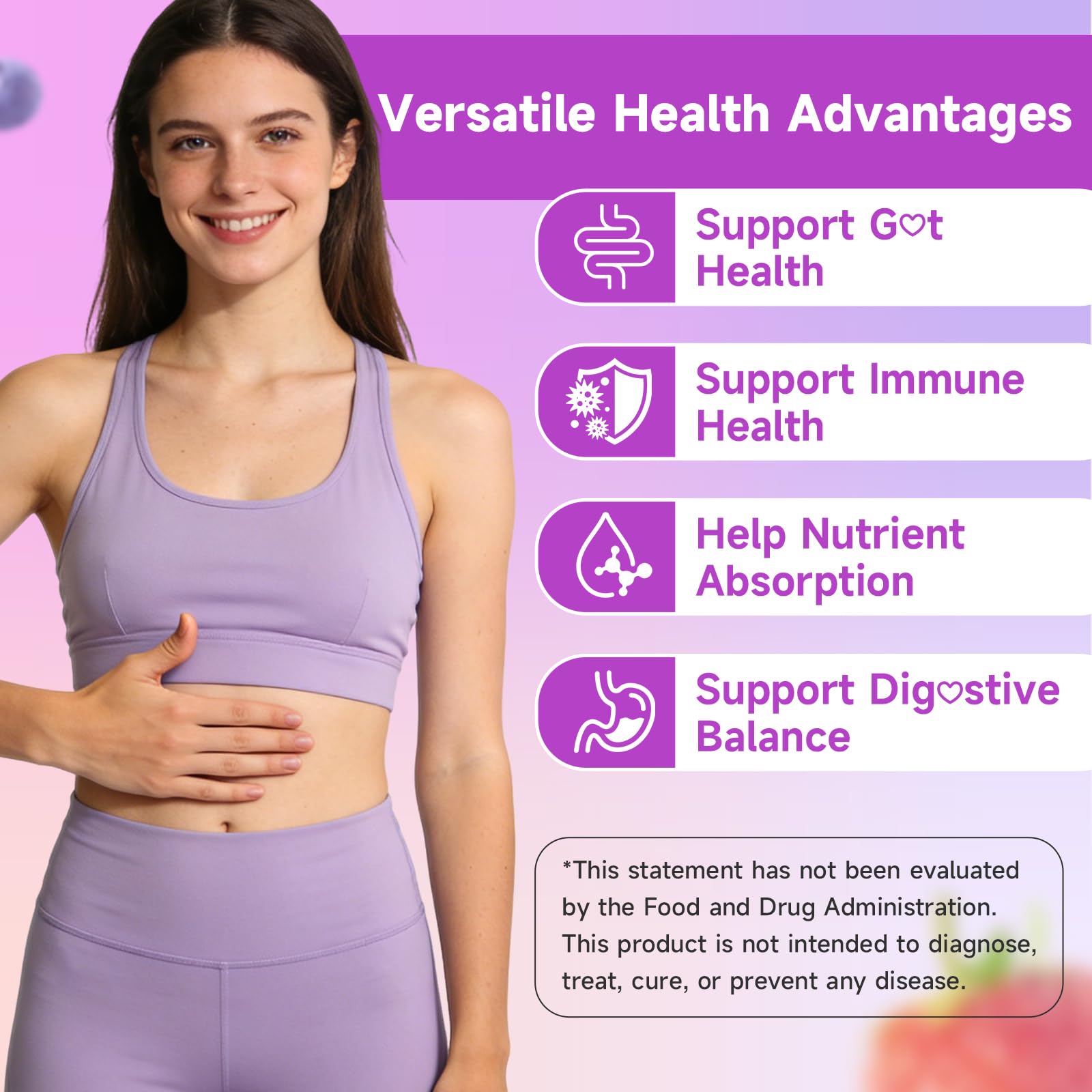 Youlikee gummies berry flavor close-up for tasty daily probiotic intake.
