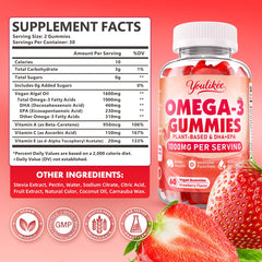 Youlikee vegan omega-3 gummies pack showing convenient two-pack supply for daily omega-3 support.
