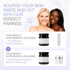 YOUN Beauty collagen powder on kitchen counter ready for daily routine