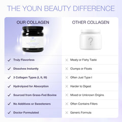 YOUN Beauty collagen powder being whisked into a glass, quick due to neutral blend