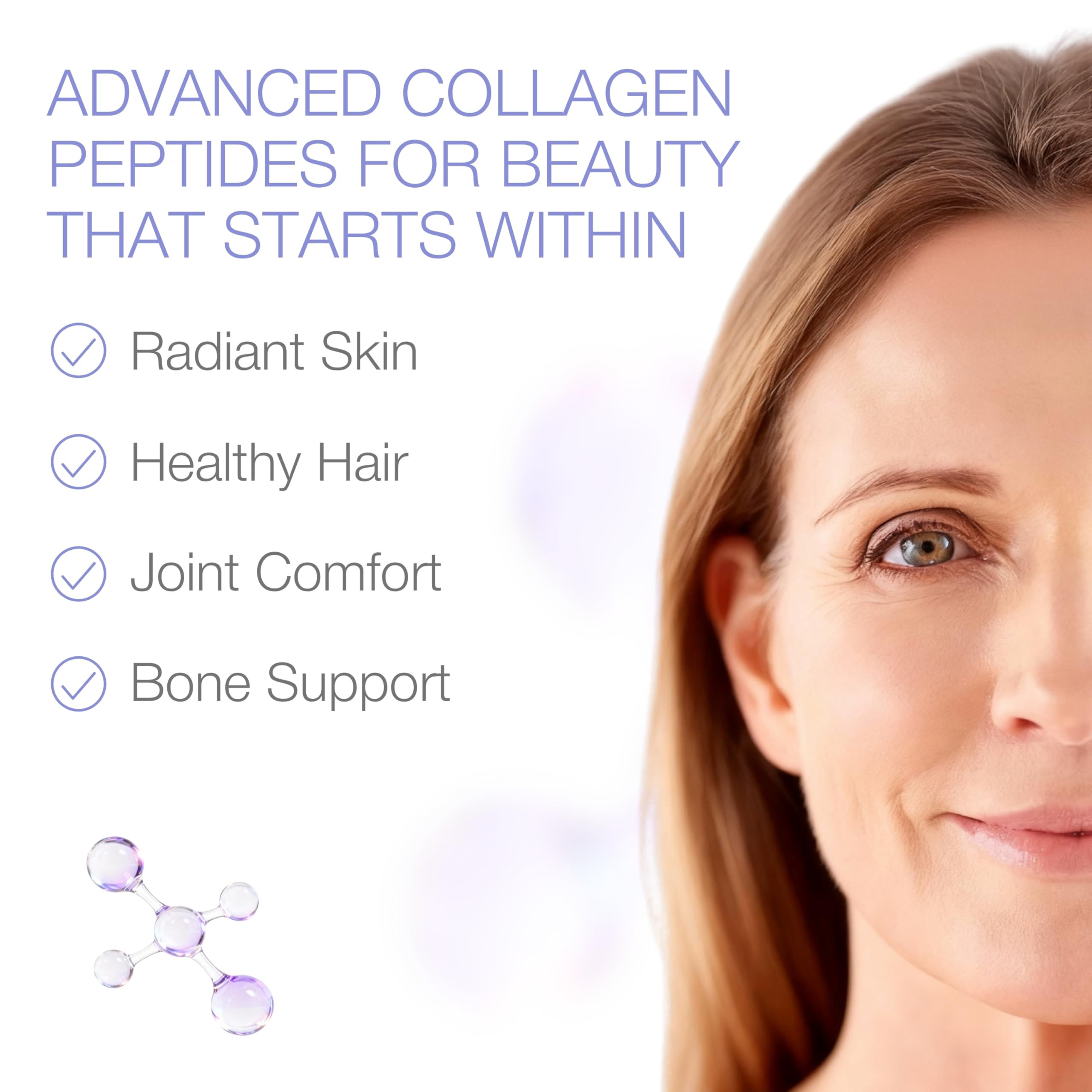 YOUN Beauty collagen powder being poured into smoothie for convenient daily nourishment