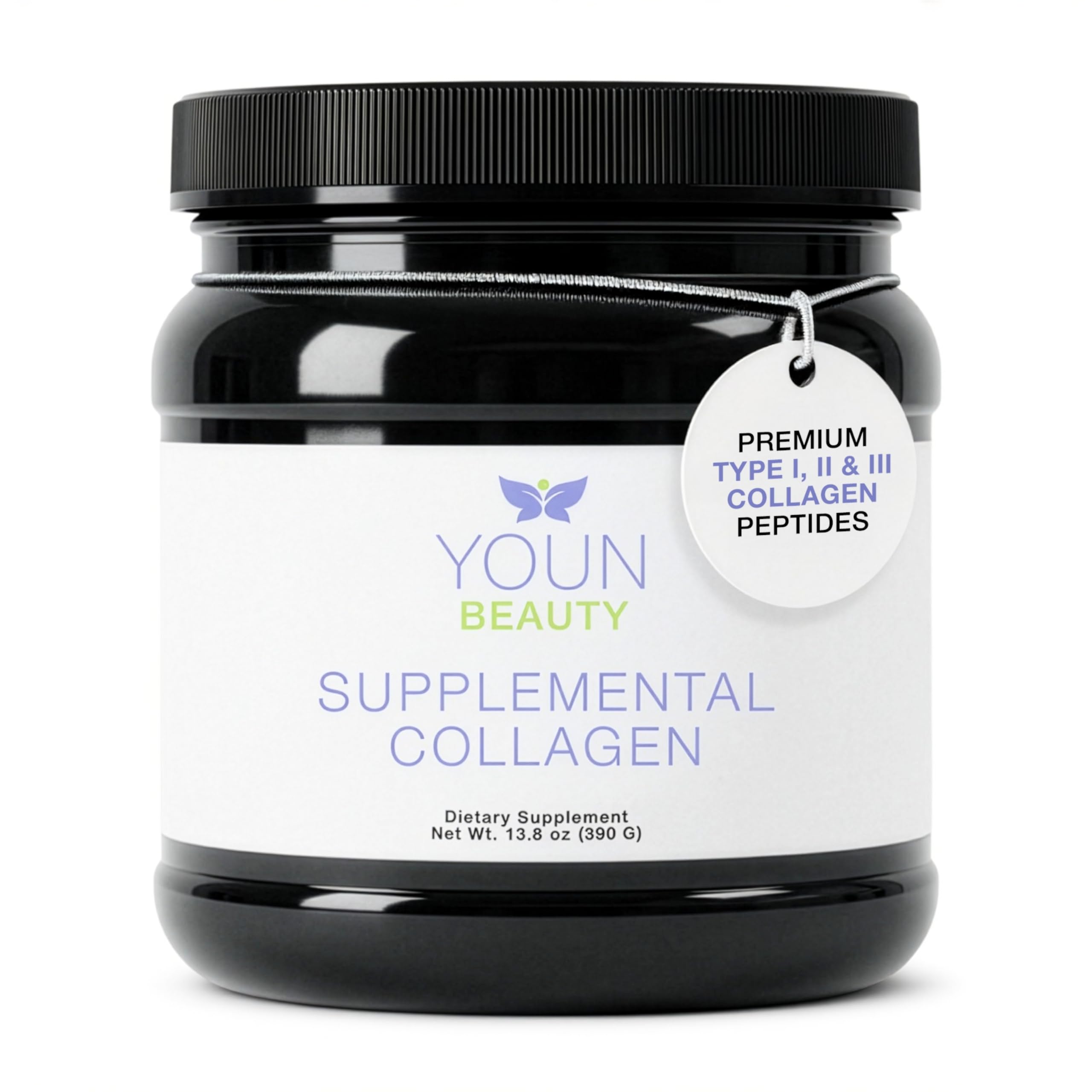 YOUN Beauty collagen powder unflavored tub ready for daily mix to support skin and joints