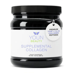 YOUN Beauty collagen powder unflavored tub ready for daily mix to support skin and joints