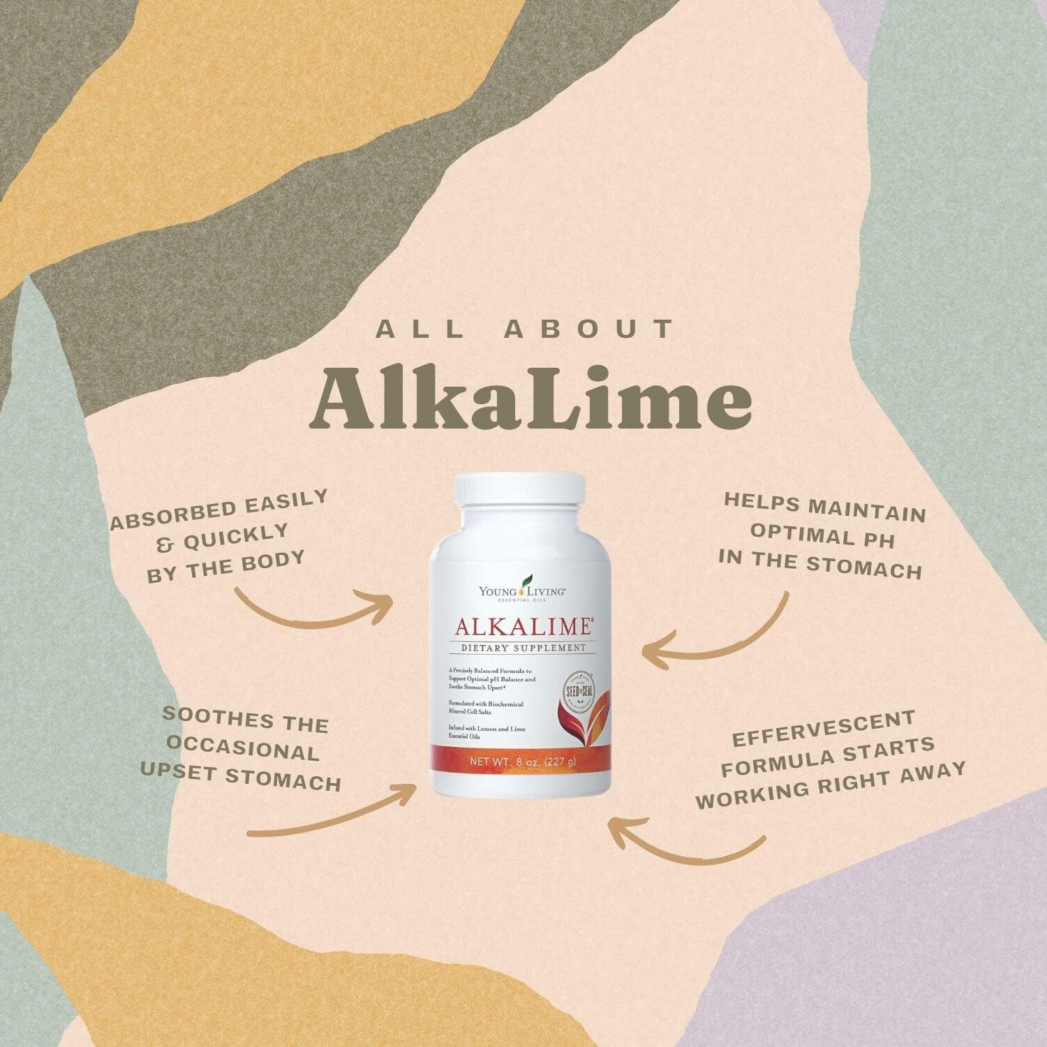 Daily-use setup with Young Living AlkaLime beside a water bottle.