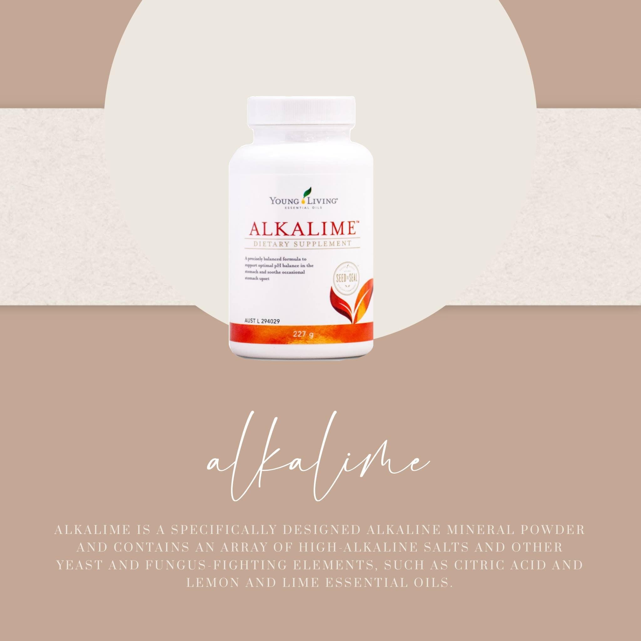 AlkaLime ingredients—lemon and lime oils—highlight natural citrus notes.