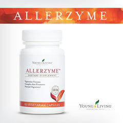 Young Living Allerzyme ingredients featuring tarragon and ginger oils for aroma and digestion.