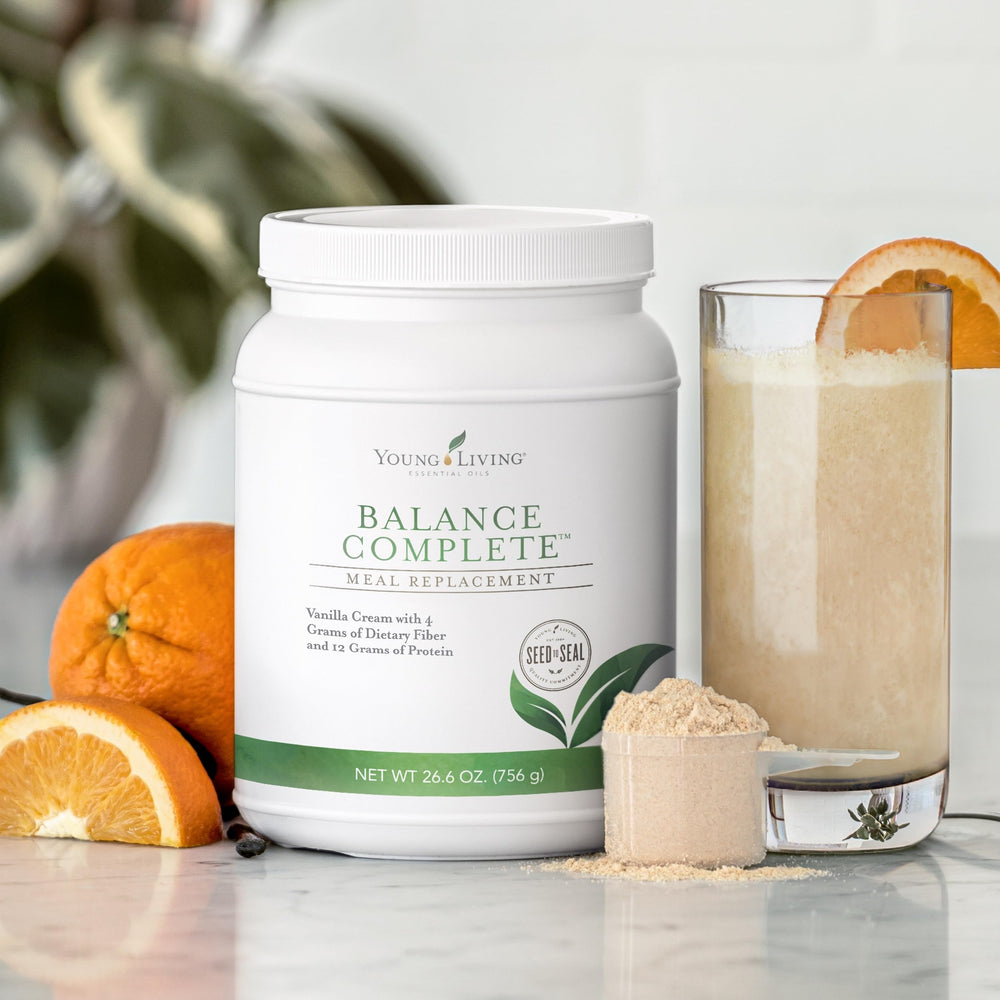 Balance Complete superfood blend close-up highlights nutrient-rich ingredients for daily wellness.