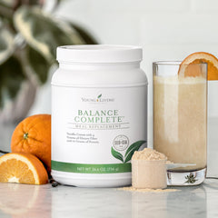 Balance Complete superfood blend close-up highlights nutrient-rich ingredients for daily wellness.