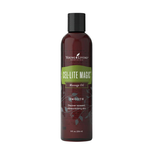 Young Living Cel-Lite Magic bottle label; calming massage oil.