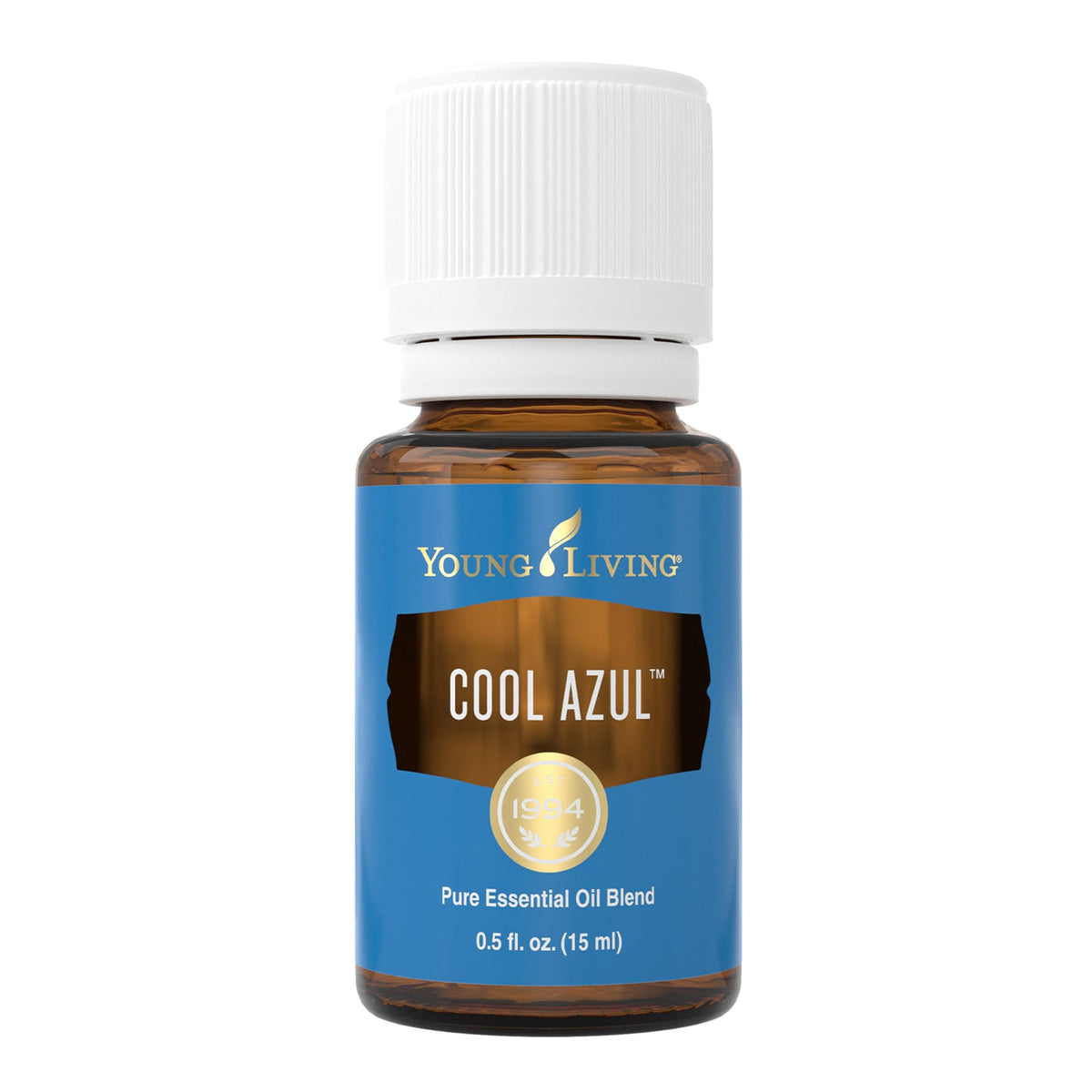 Young Living Cool Azul 15ml bottle, pure aroma for refreshing spaces.