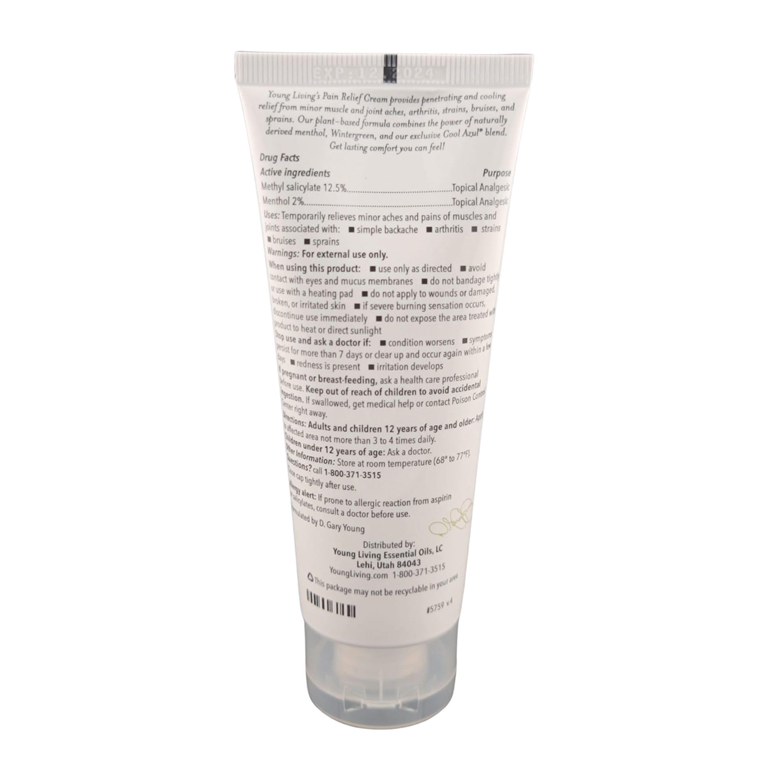Quick-absorbing Young Living Cool Azul cream after workouts.