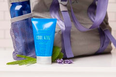 Young Living Cool Azul Sports Gel ingredients label highlights 10% essential oils for potent cooling care.