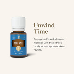 Cool Azul massage blend ready for carrier oil application by Young Living.