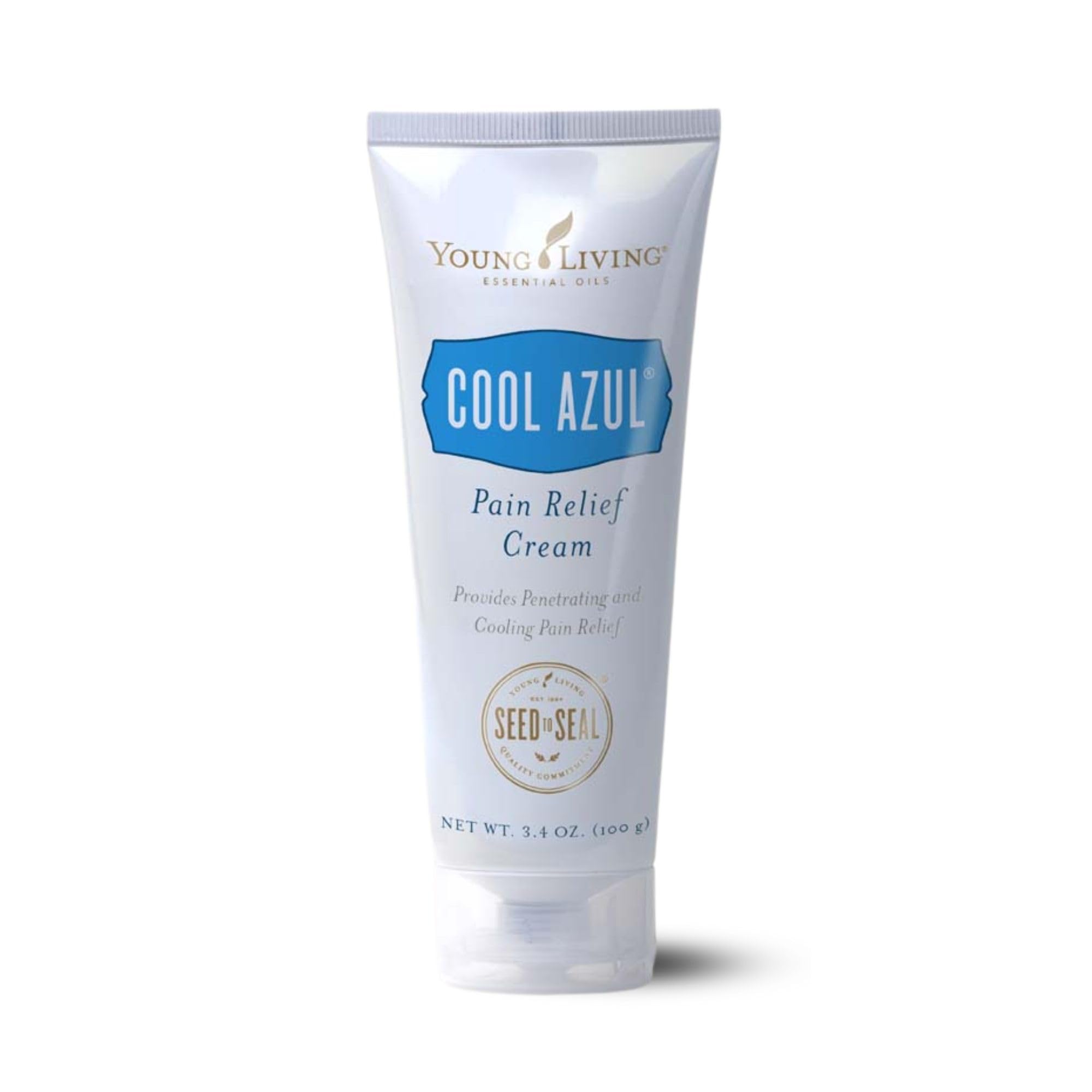 Young Living Cool Azul pain relief cream pump for targeted cooling relief.