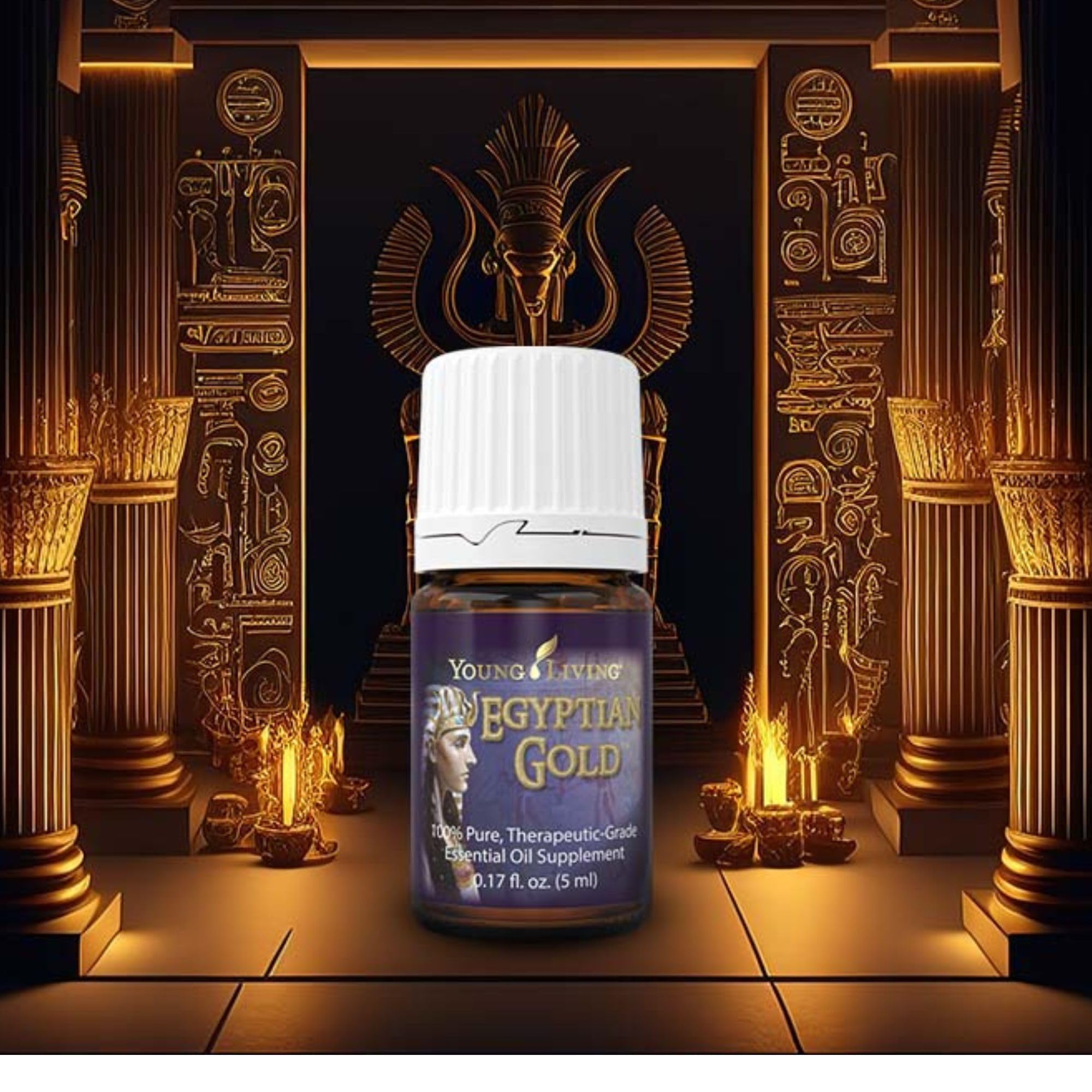 Close up of Egyptian Gold label showing purity and potency