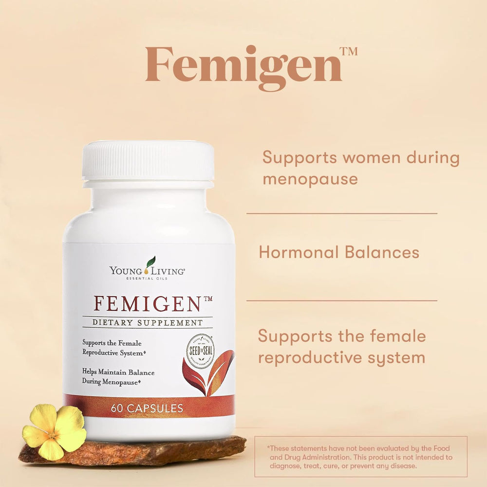 FemiGen capsules in daily routine setup with two doses for easy use.
