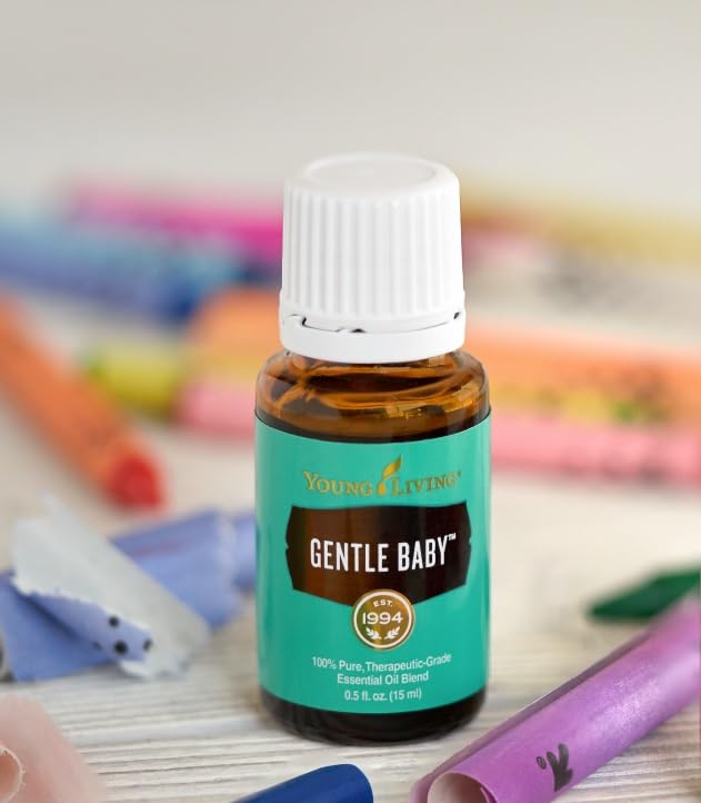 Compact 15ml bottle of Young Living Gentle Baby for on-the-go baby care.