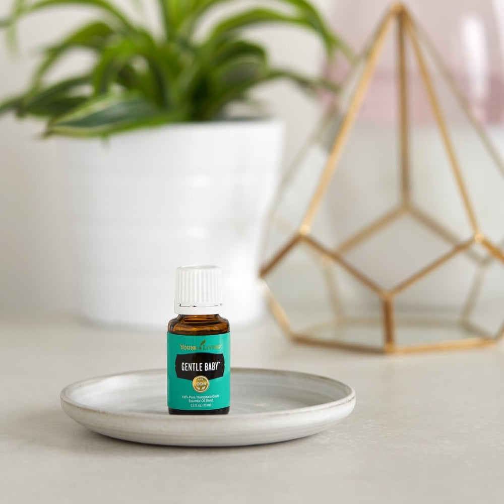 Young Living Gentle Baby in a diffuser creating a calming room ambiance.